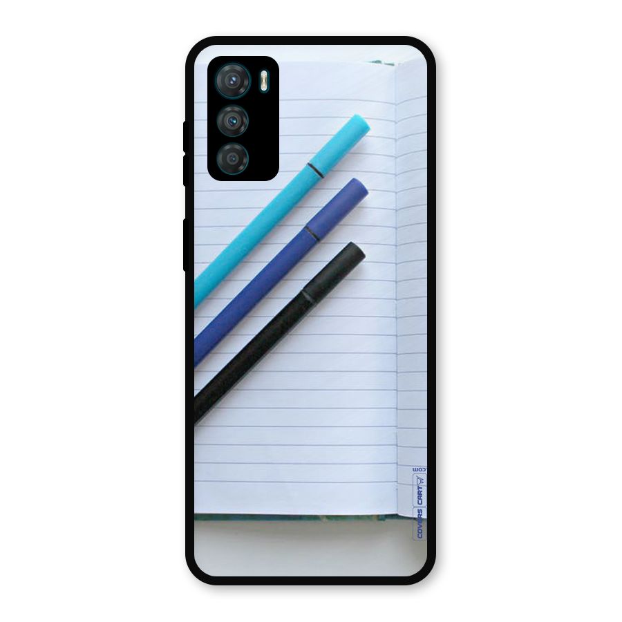 Notebook And Pens Metal Back Case for Moto G42
