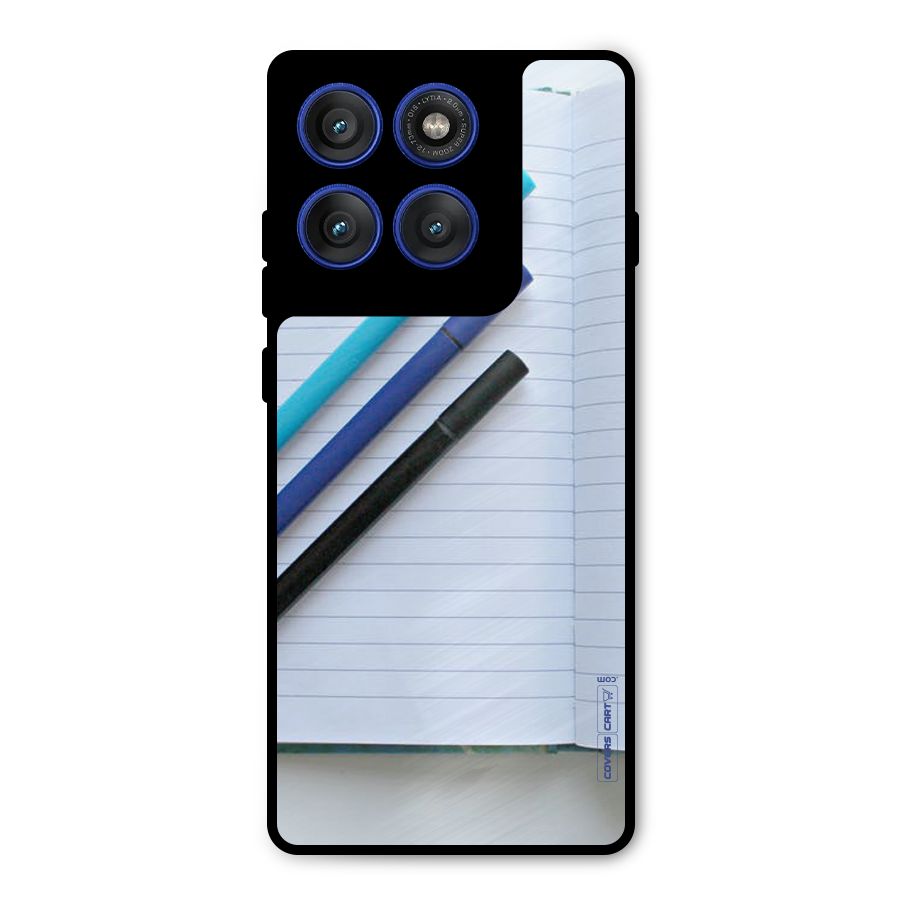 Notebook And Pens Metal Back Case for Motorola Edge 60 Pro