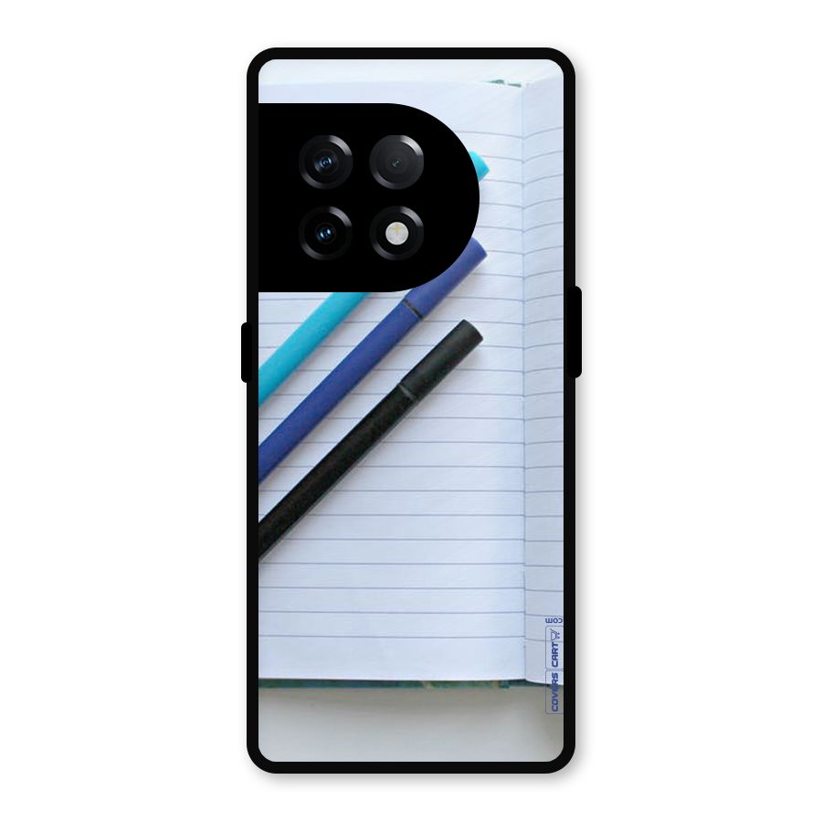 Notebook And Pens Metal Back Case for OnePlus 11R