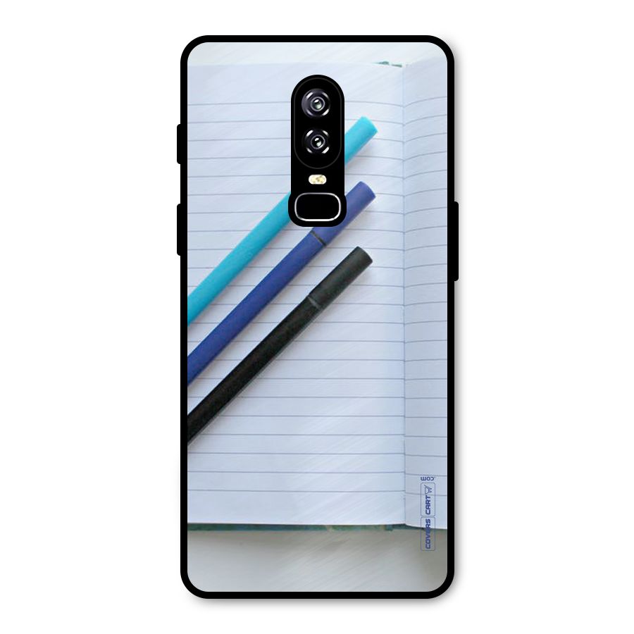 Notebook And Pens Metal Back Case for OnePlus 6