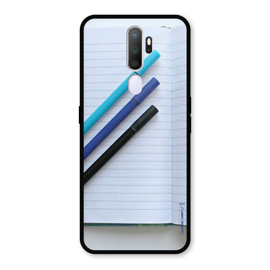 Notebook And Pens Metal Back Case for Oppo A5 (2020)