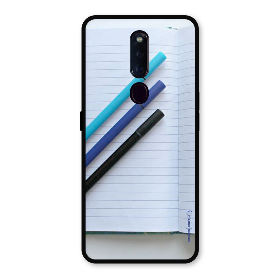 Notebook And Pens Metal Back Case for Oppo F11 Pro