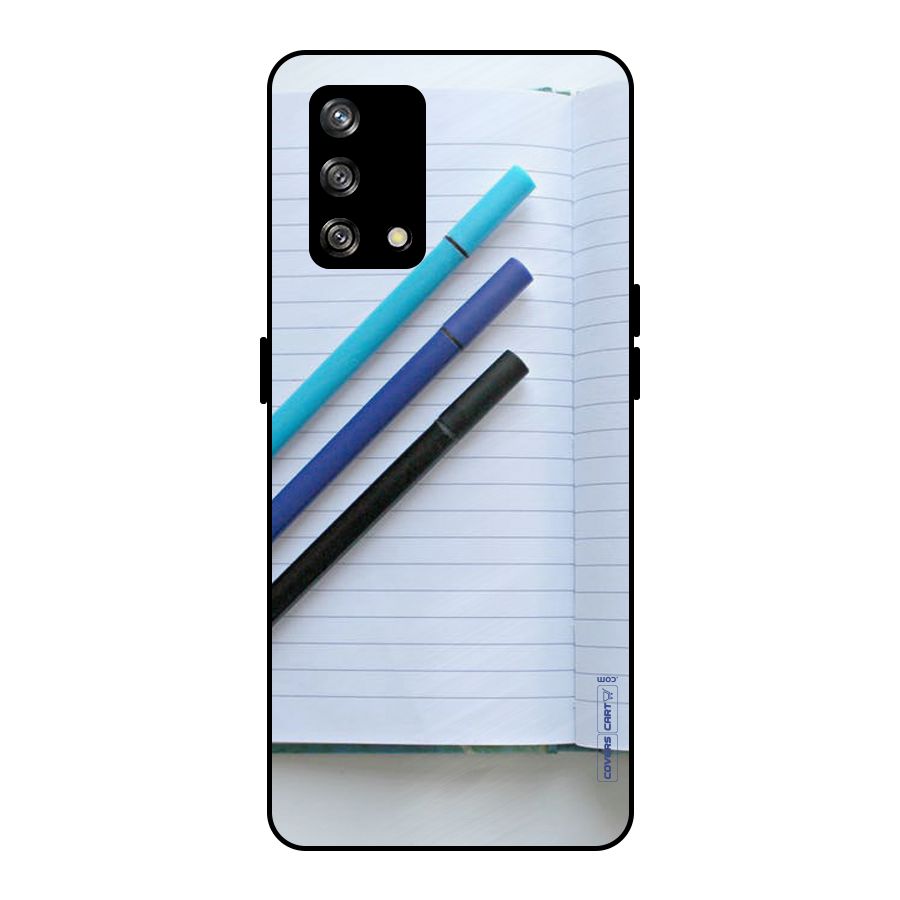 Notebook And Pens Metal Back Case for Oppo F19