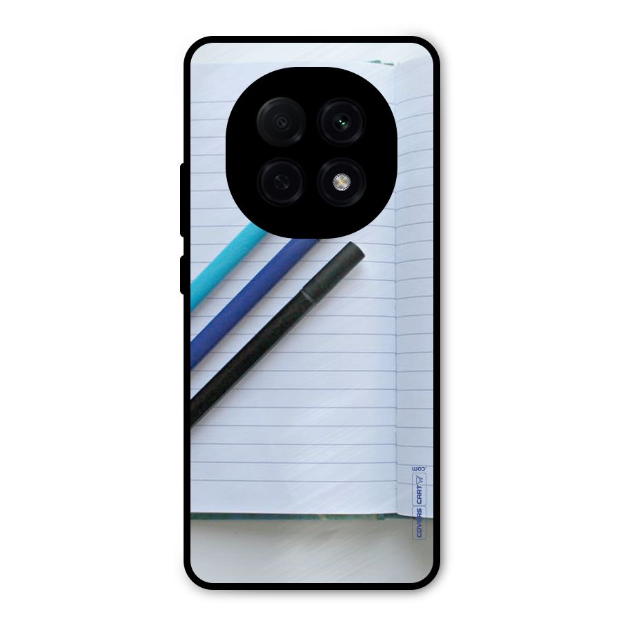 Notebook And Pens Metal Back Case for Oppo F29 Pro