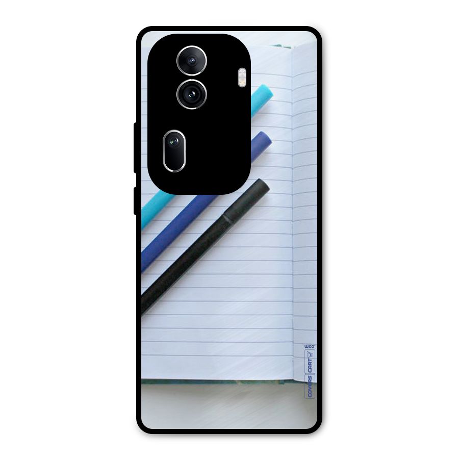 Notebook And Pens Metal Back Case for Oppo Reno11 Pro 5G