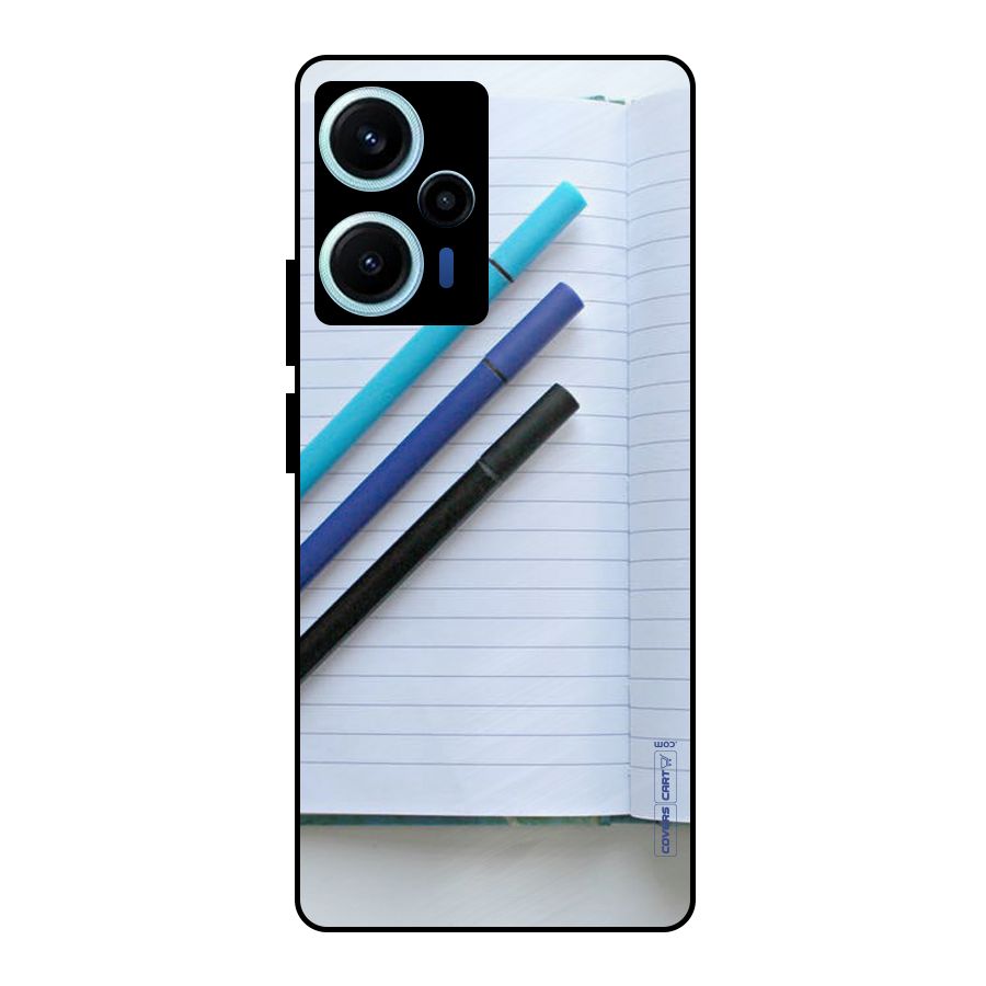 Notebook And Pens Metal Back Case for Poco F5