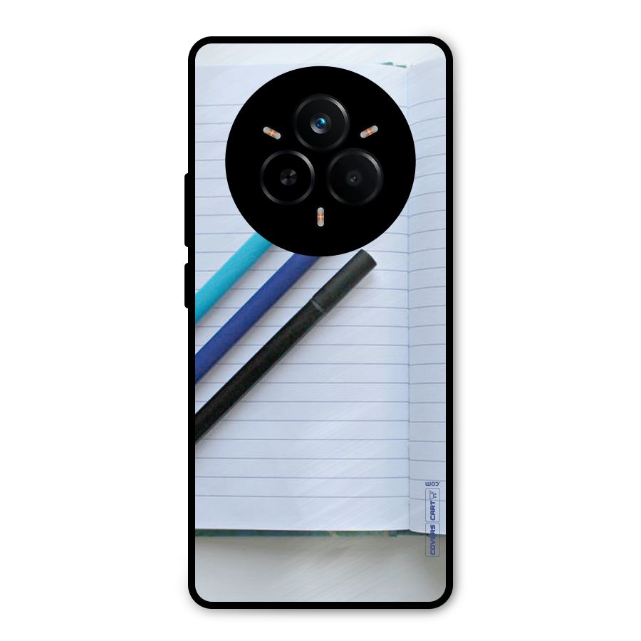 Notebook And Pens Metal Back Case for Realme 14 Pro