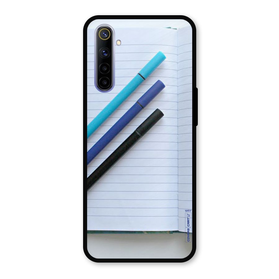 Notebook And Pens Metal Back Case for Realme 6