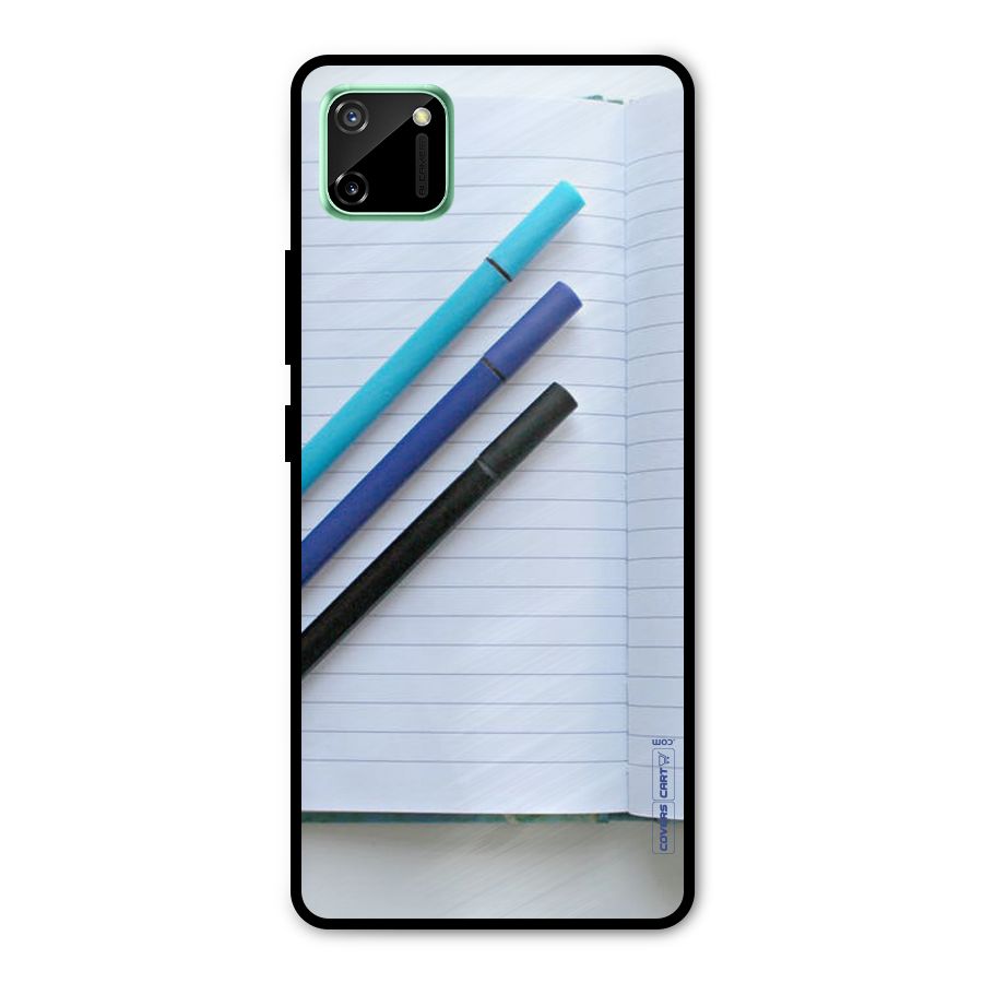 Notebook And Pens Metal Back Case for Realme C11