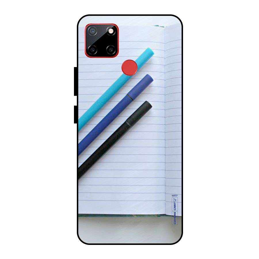 Notebook And Pens Metal Back Case for Realme C12