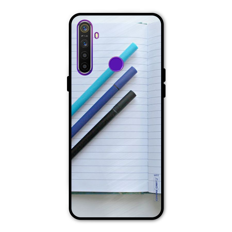 Notebook And Pens Metal Back Case for Realme Narzo 10