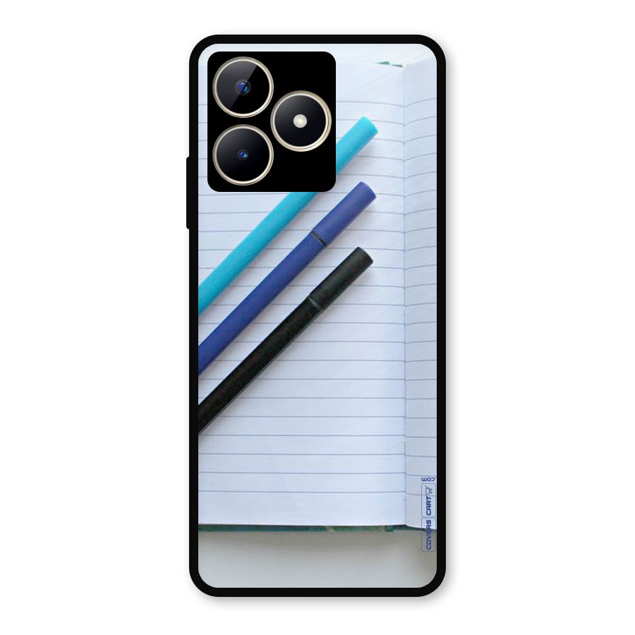 Notebook And Pens Metal Back Case for Realme Narzo N53