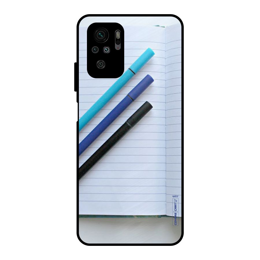 Notebook And Pens Metal Back Case for Redmi Note 10