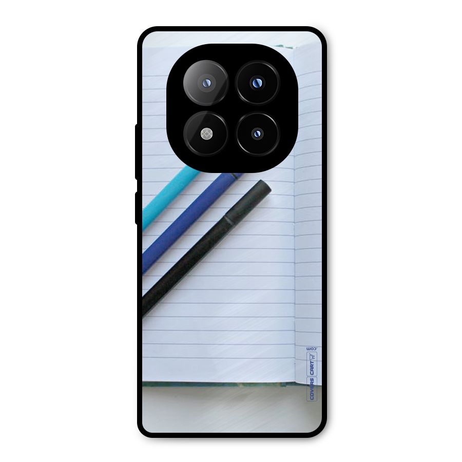 Notebook And Pens Metal Back Case for Redmi Note 14 Pro Plus 5G