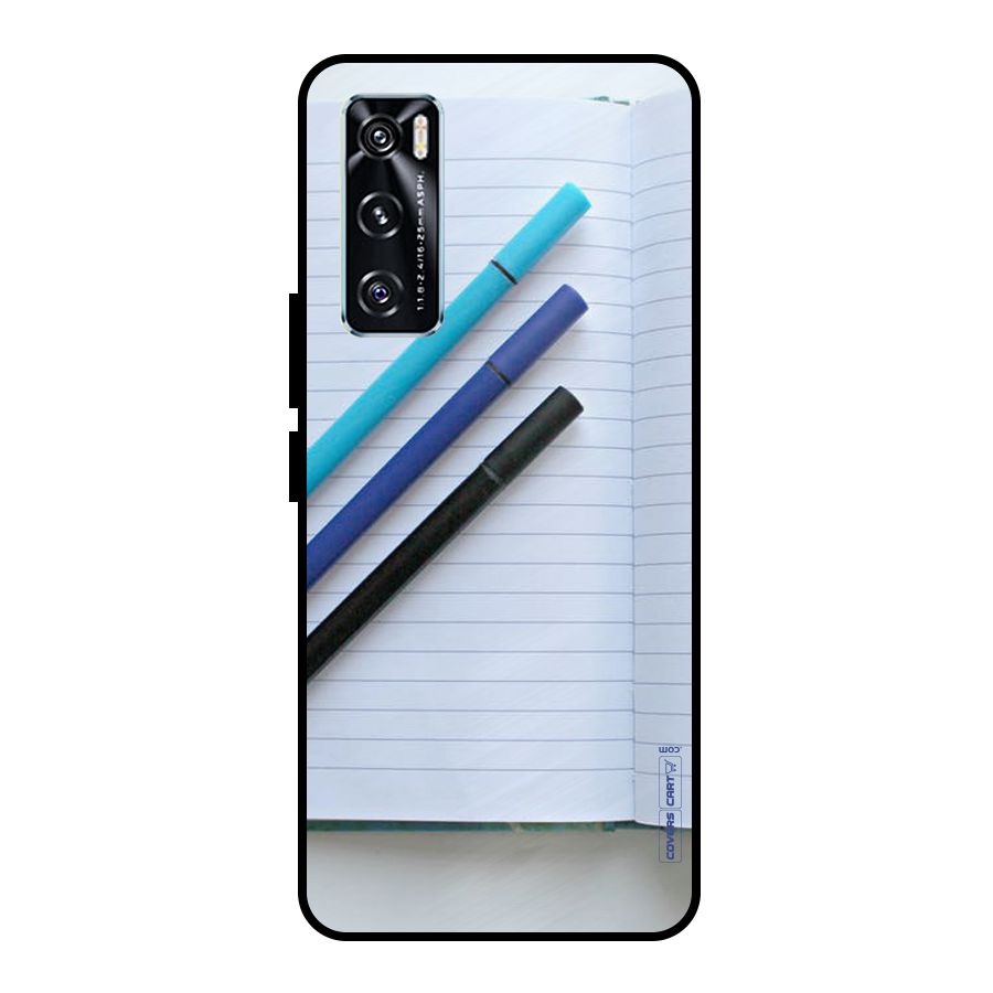 Notebook And Pens Metal Back Case for Vivo V20 SE