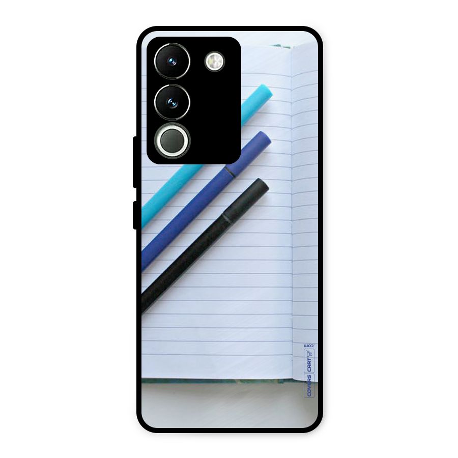 Notebook And Pens Metal Back Case for Vivo Y200