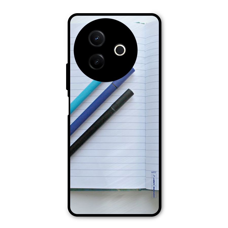 Notebook And Pens Metal Back Case for Vivo Y39
