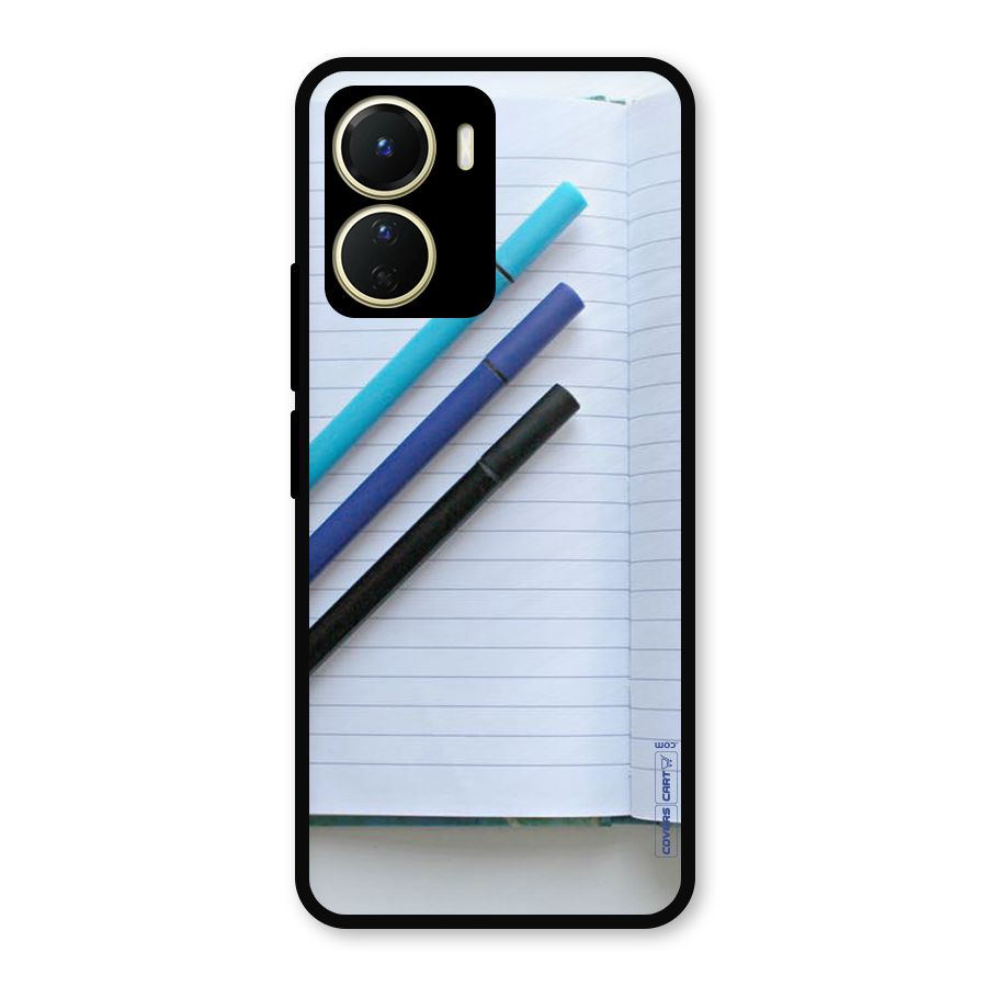 Notebook And Pens Metal Back Case for Vivo Y56
