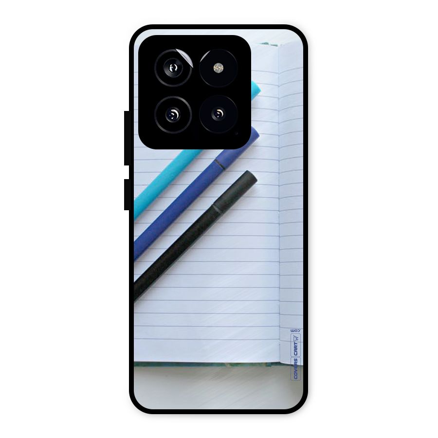 Notebook And Pens Metal Back Case for Xiaomi 14
