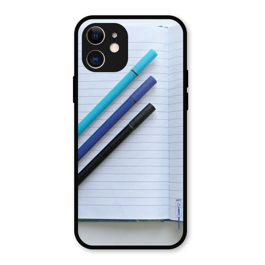 Notebook And Pens Metal Back Case for iPhone 12