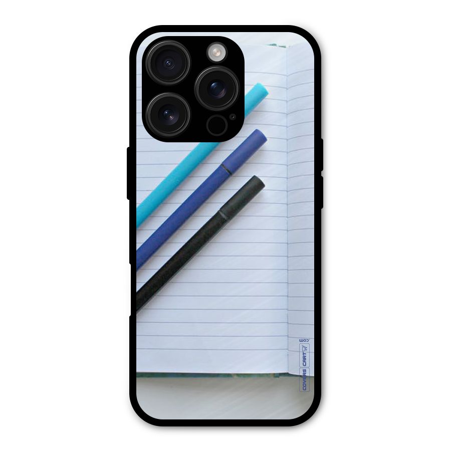 Notebook And Pens Metal Back Case for iPhone 16 Pro