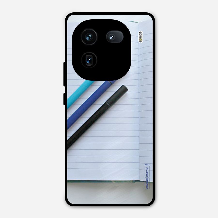 Notebook And Pens Metal Back Case for iQOO 12