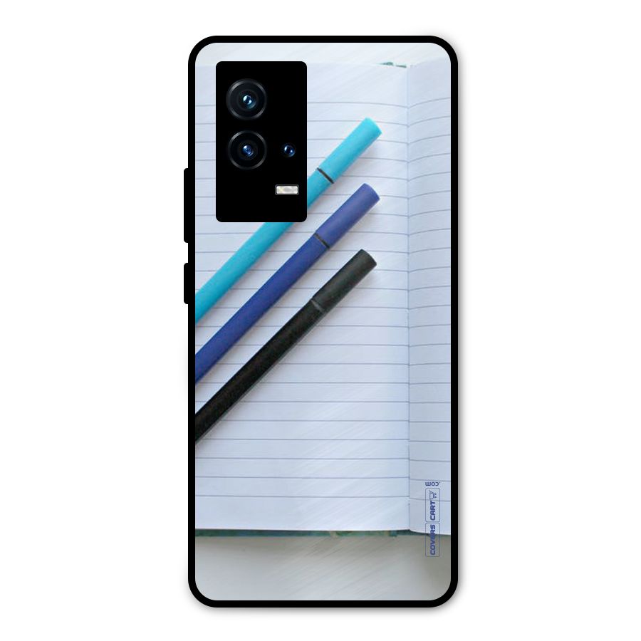 Notebook And Pens Metal Back Case for iQOO 9 5G