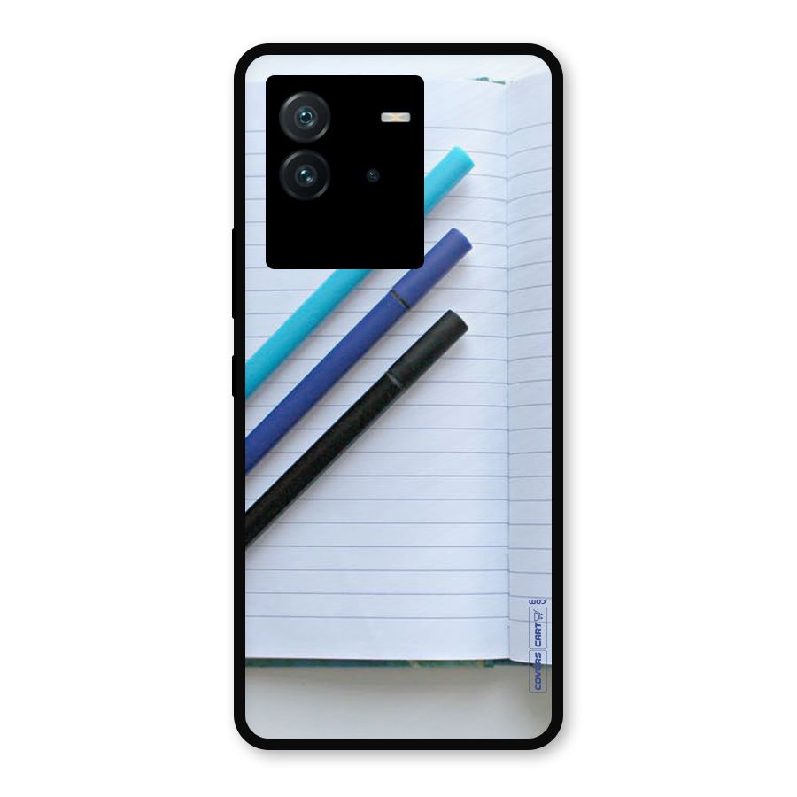 Notebook And Pens Metal Back Case for iQOO Neo 6 5G