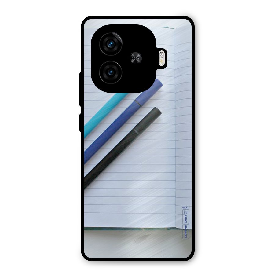 Notebook And Pens Metal Back Case for iQOO Z9 Turbo