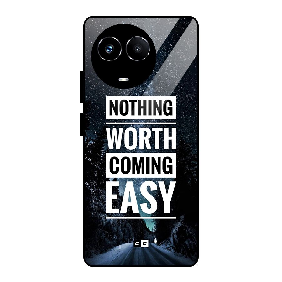 Nothing Worth Easy Glass Back Case for Realme Narzo 60X