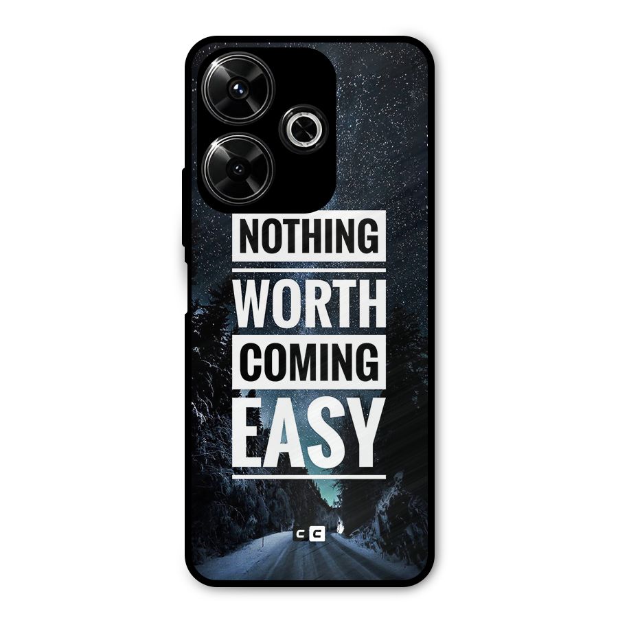 Nothing Worth Easy Metal Back Case for Poco M6 Plus
