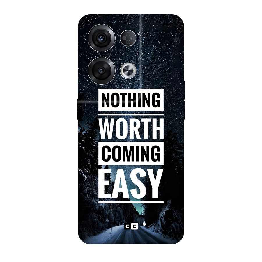 Nothing Worth Easy Original Polycarbonate Back Case for Oppo Reno8 Pro 5G