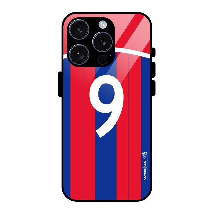 Number 9 Jersey Glass Back Case for iPhone 15 Pro
