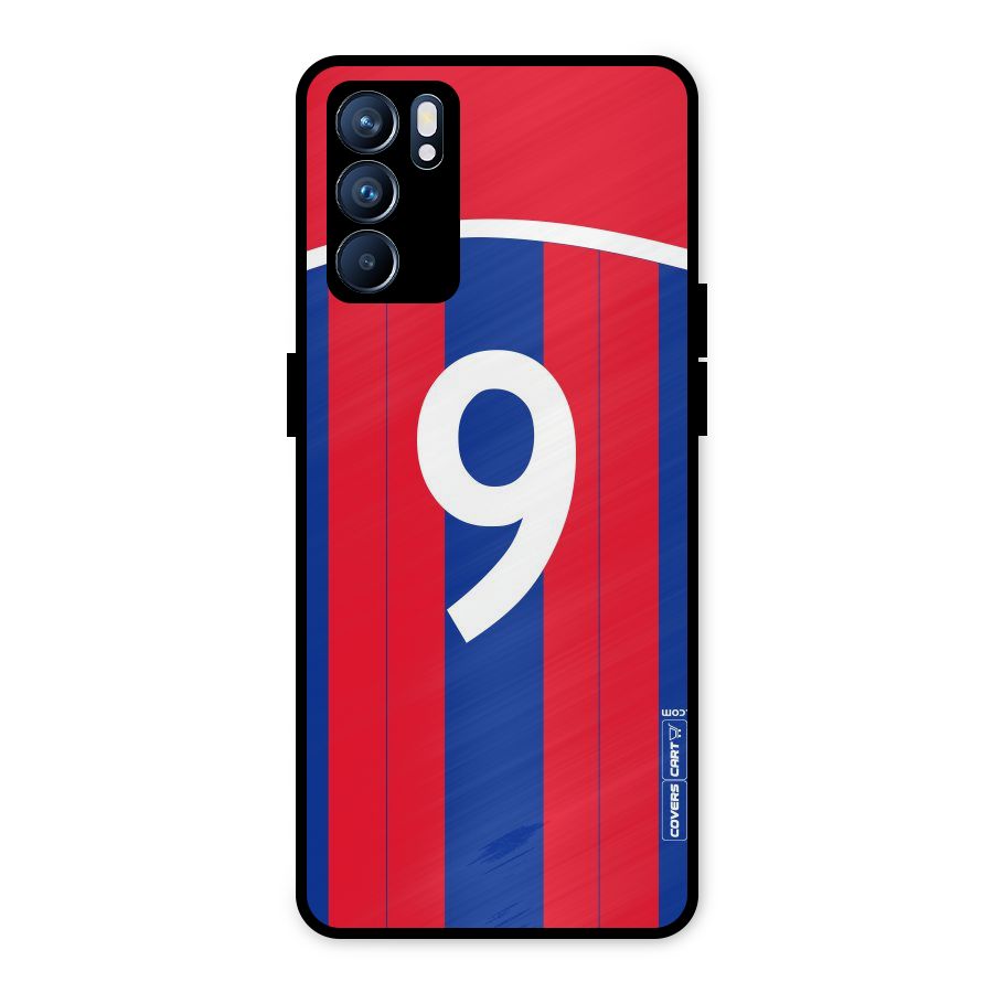 Number 9 Jersey Metal Back Case for Oppo Reno6 5G