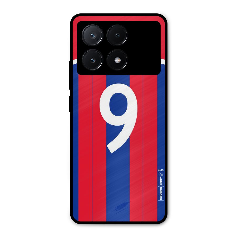 Number 9 Jersey Metal Back Case for Poco X6 Pro