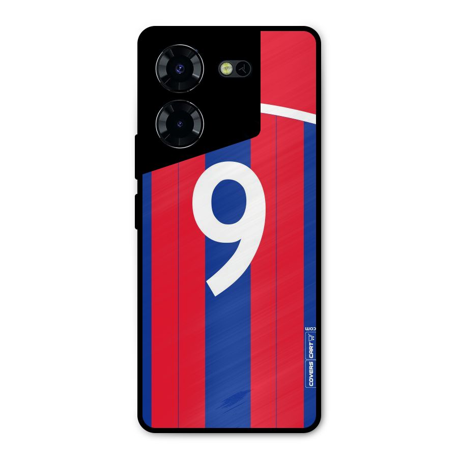 Number 9 Jersey Metal Back Case for Tecno Pova 5 Pro 5G