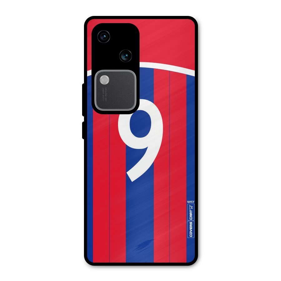 Number 9 Jersey Metal Back Case for Vivo V30 Pro