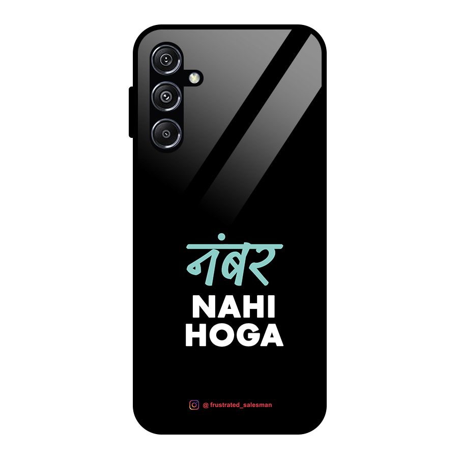 Number Nahi Hoga Black Glass Back Case for Galaxy M34 5G