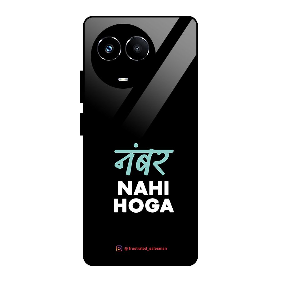 Number Nahi Hoga Black Glass Back Case for Realme 11X