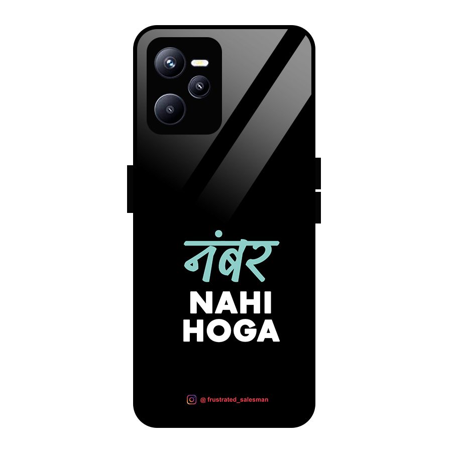 Number Nahi Hoga Black Glass Back Case for Realme C35