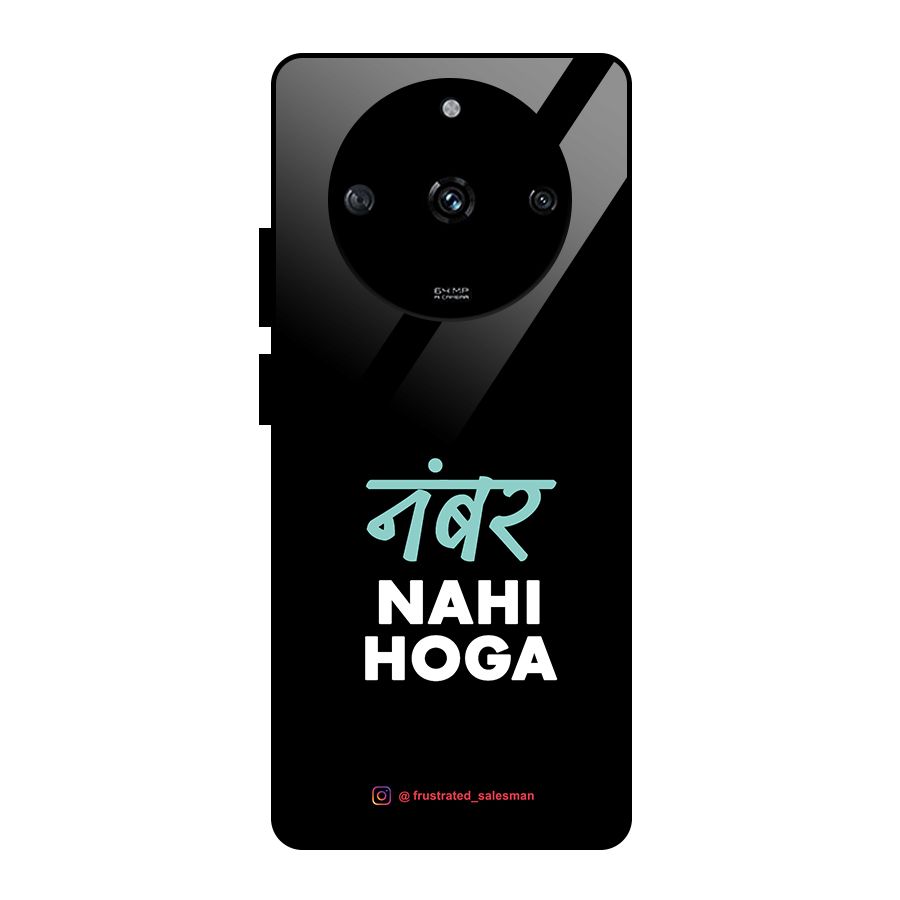 Number Nahi Hoga Black Glass Back Case for Realme Narzo 60 5G