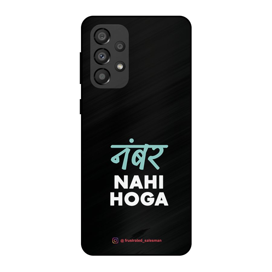 Number Nahi Hoga Black Metal Back Case for Galaxy A33 5G