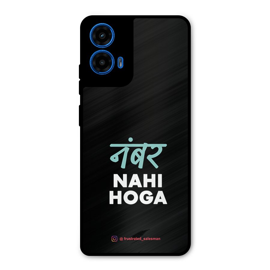 Number Nahi Hoga Black Metal Back Case for Moto G45