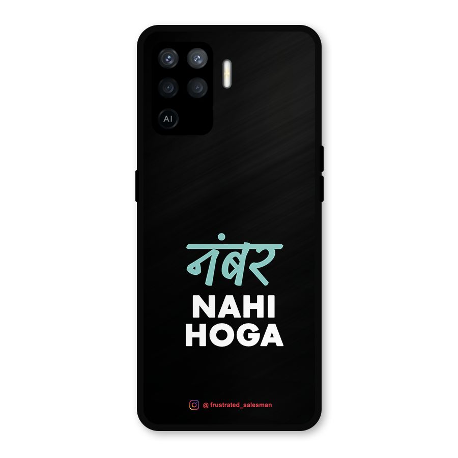 Number Nahi Hoga Black Metal Back Case for Oppo F19 Pro