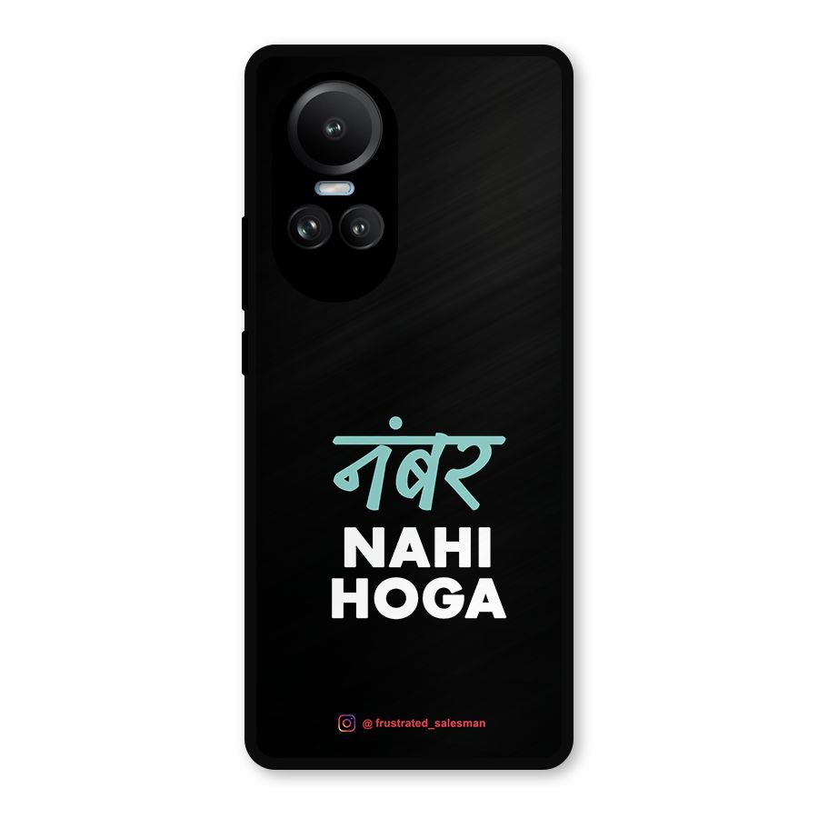 Number Nahi Hoga Black Metal Back Case for Oppo Reno10