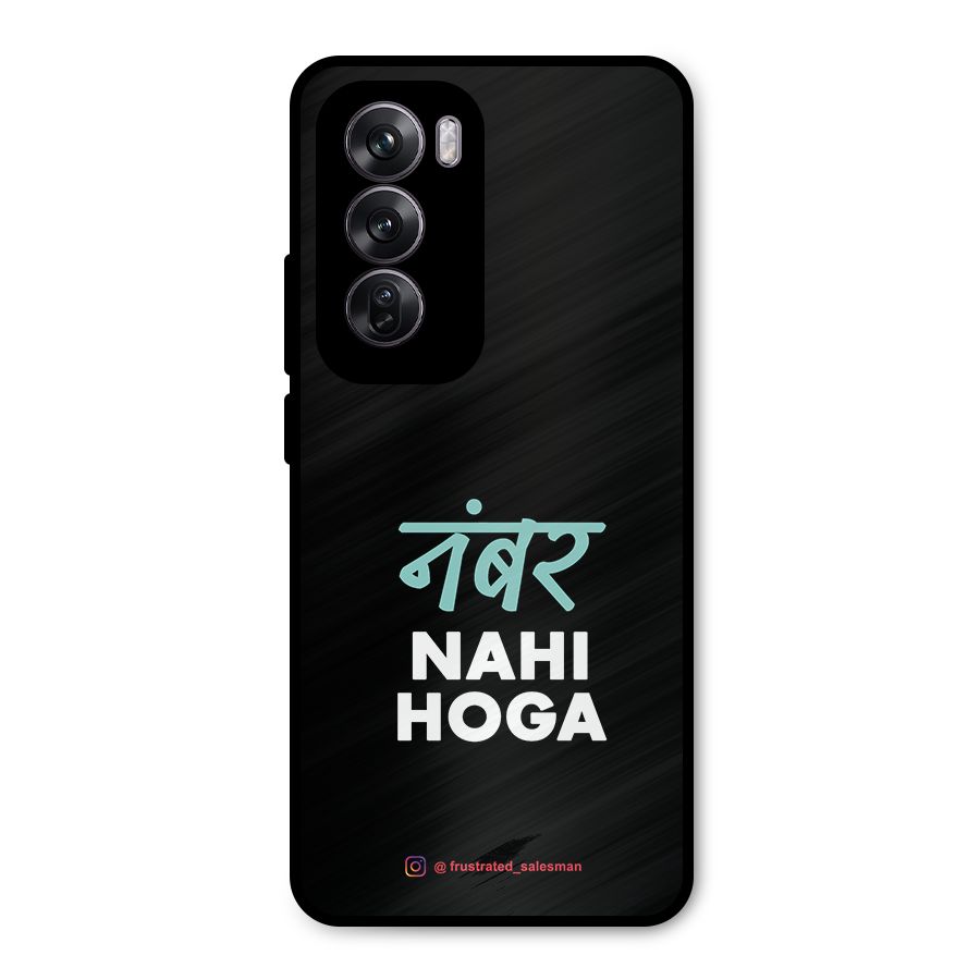 Number Nahi Hoga Black Metal Back Case for Oppo Reno12 Pro