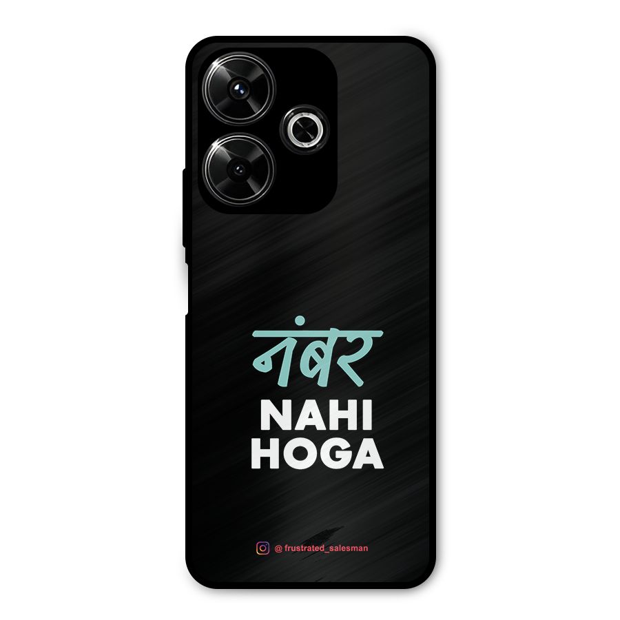 Number Nahi Hoga Black Metal Back Case for Poco M6 Plus