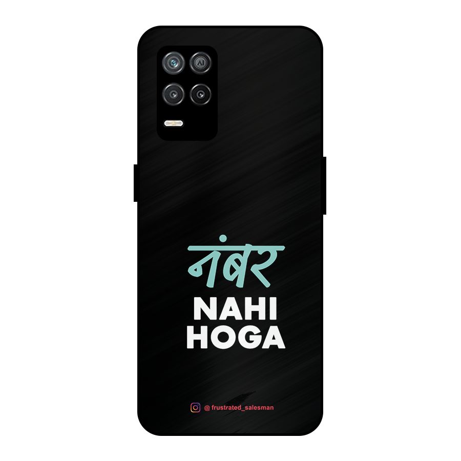 Number Nahi Hoga Black Metal Back Case for Realme 8 5G