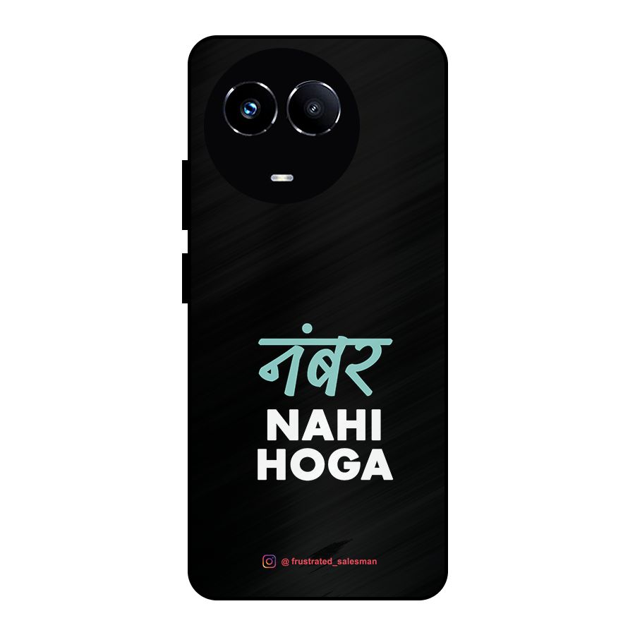 Number Nahi Hoga Black Metal Back Case for Realme Narzo 60X
