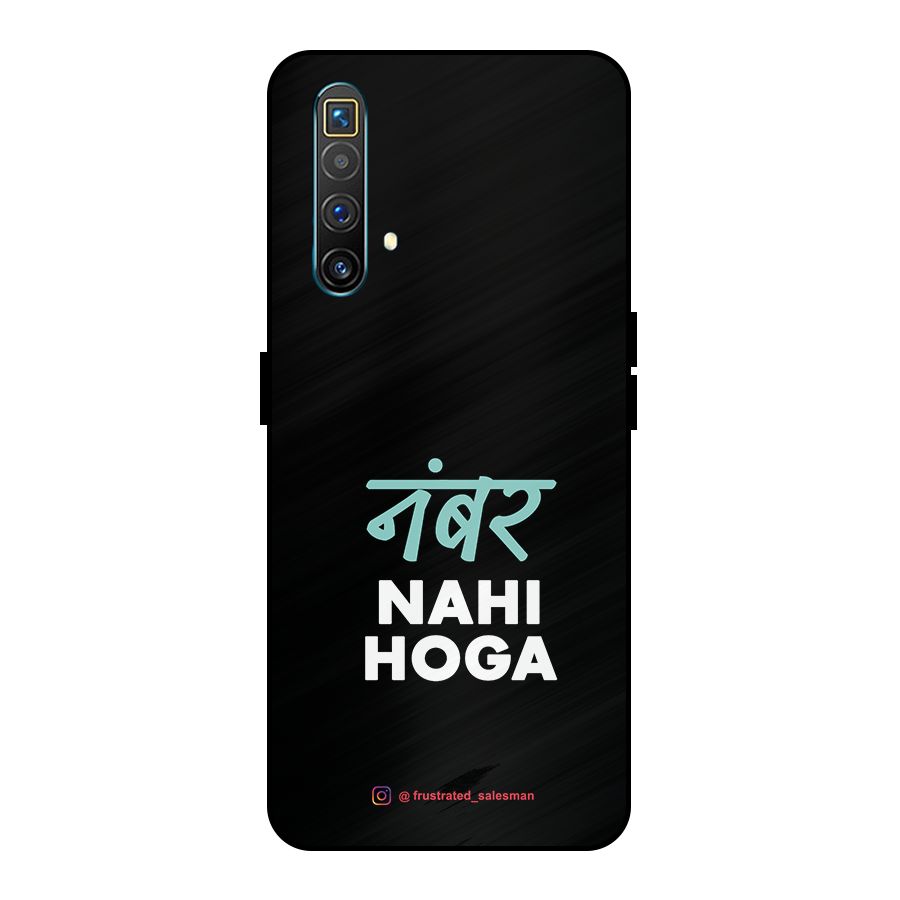 Number Nahi Hoga Black Metal Back Case for Realme X3